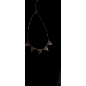 Textured 5 Triangle Silver Necklace