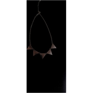 Textured 5 Triangle Silver Necklace