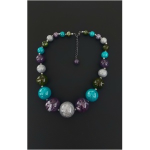 Blue Large Beads Necklace