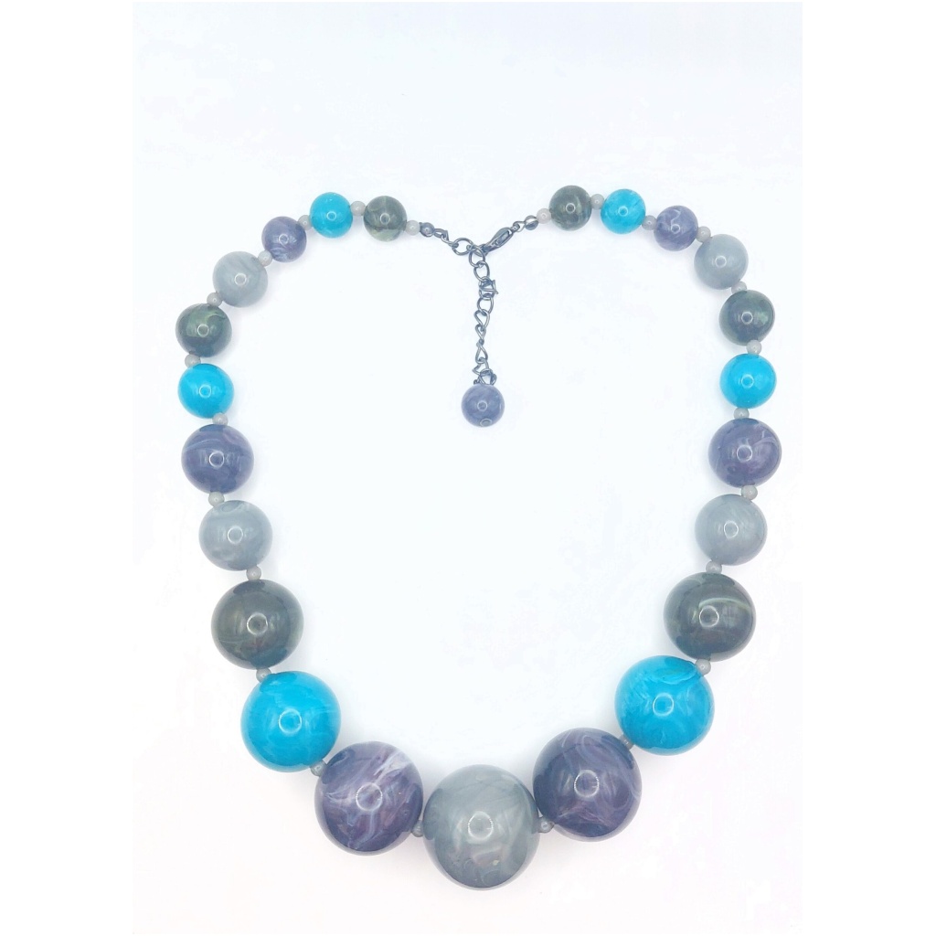 Blue Large Beads Necklace