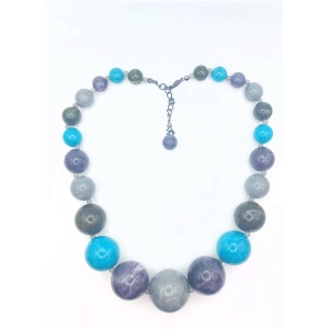 Blue Large Beads Necklace