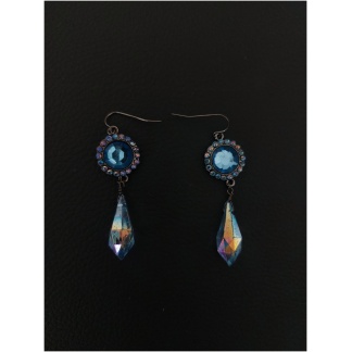 Blue circle Drop Earring