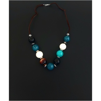 Long Large beaded Cord Necklace