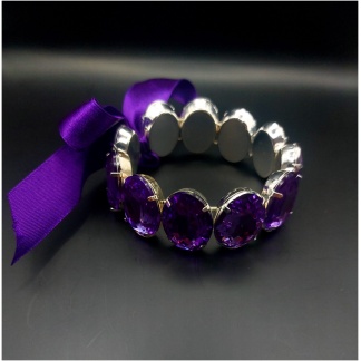 Purple Crystal Stretch Bracelet