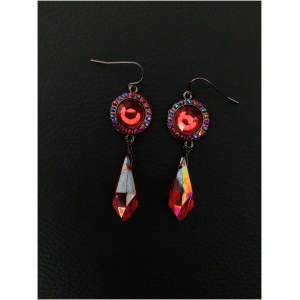 Red Circle Drop Earring