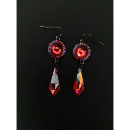 Red Circle Drop Earring