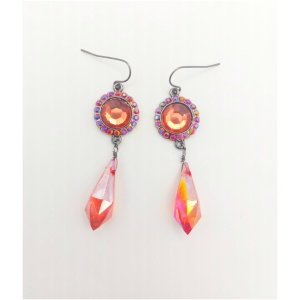 Red Circle Drop Earring