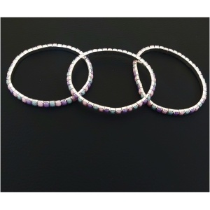 Thin Raw Pink Stretch Bracelet