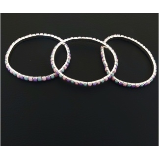 Thin Raw Pink Stretch Bracelet