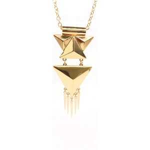 Articulated Gold Geo Spike Long Pendant