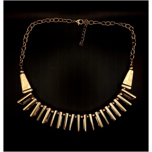 3D Gold Pearl Square Link Collar