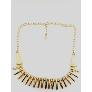 3D Gold Pearl Square Link Collar