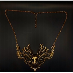 Burnished Gold Stag Necklace