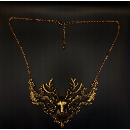 Burnished Gold Stag Necklace