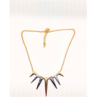 Mixed Metal Spike Necklace