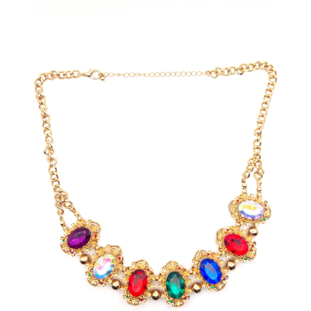 Regal Multicoloured Stone Necklace