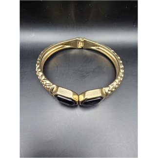 Black and Gold Clasp Reptile Bangle