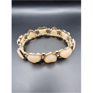 Blush Heart Blended Gold Stretch Bracelet